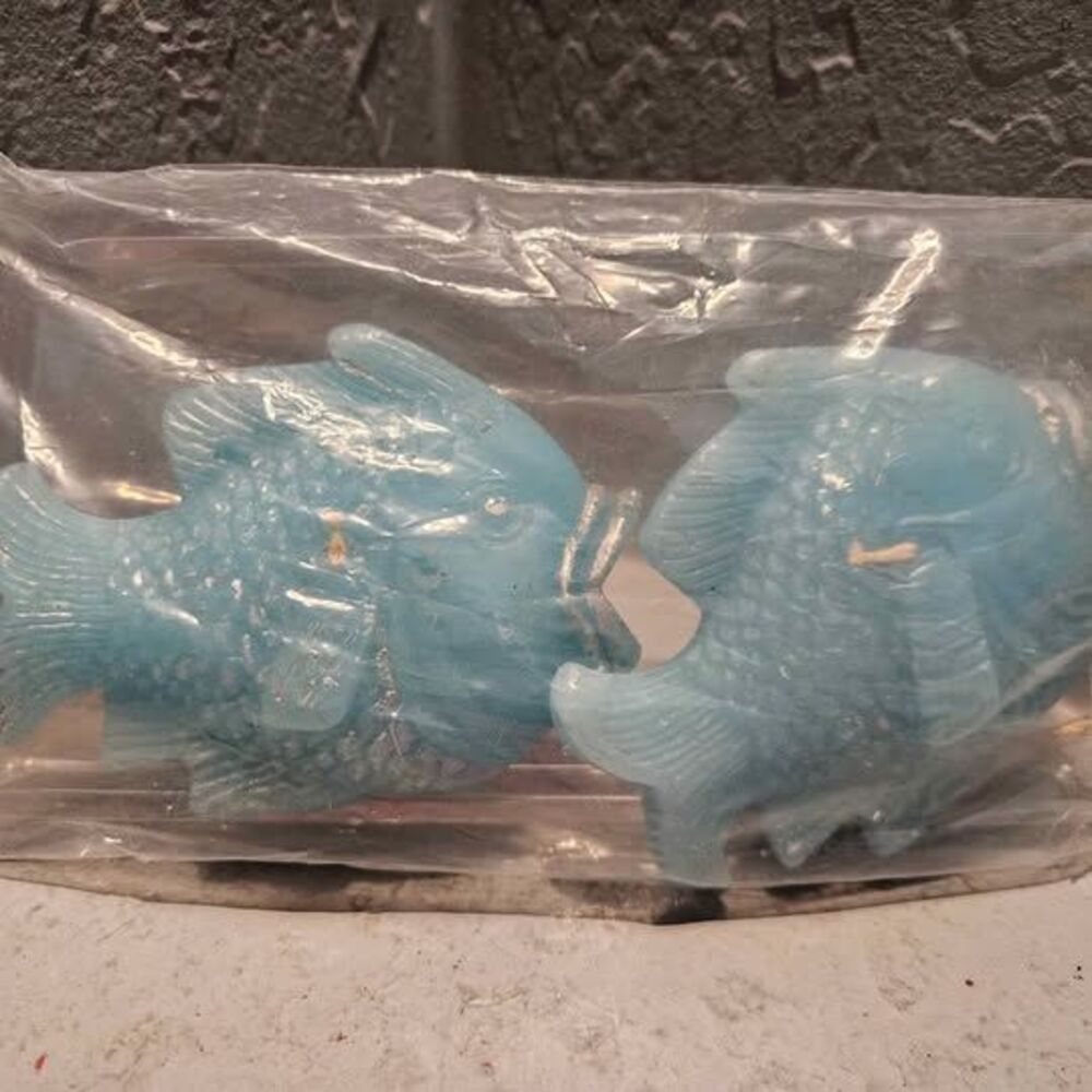 Blue Fish Shaped Candles Pair